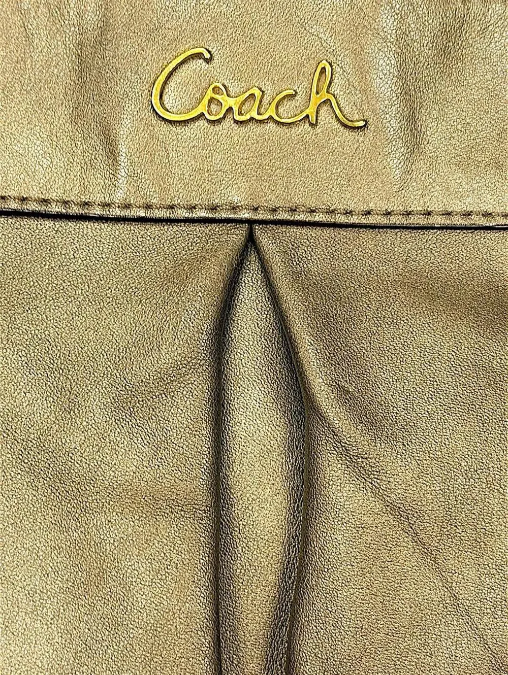 Coach Metallic Gold Leather Shoulder Bag